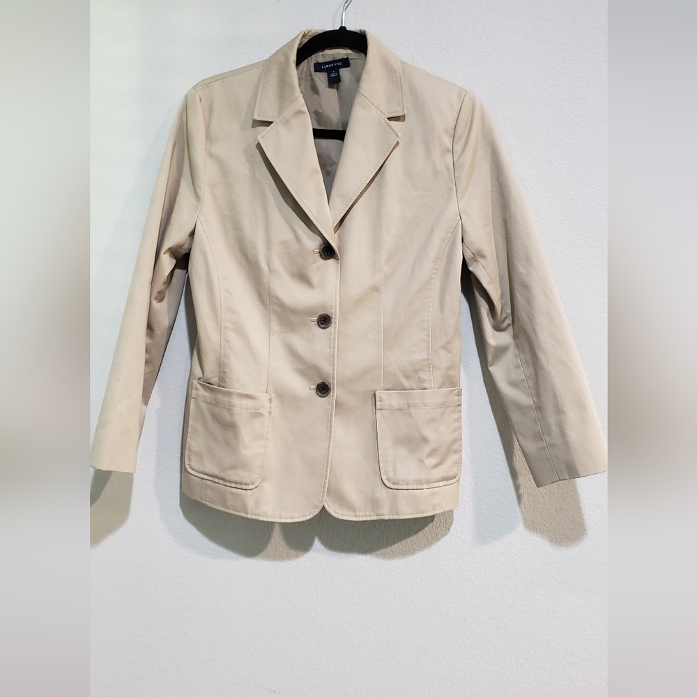 Landsend Khaki Women’s Size 8 Blazer with two Pockets